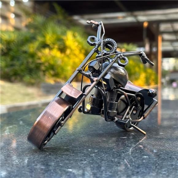 Motorcycle Model Industrial Decor Metal Iron Crafts Home Decoration Figurine - Picture 4 of 6
